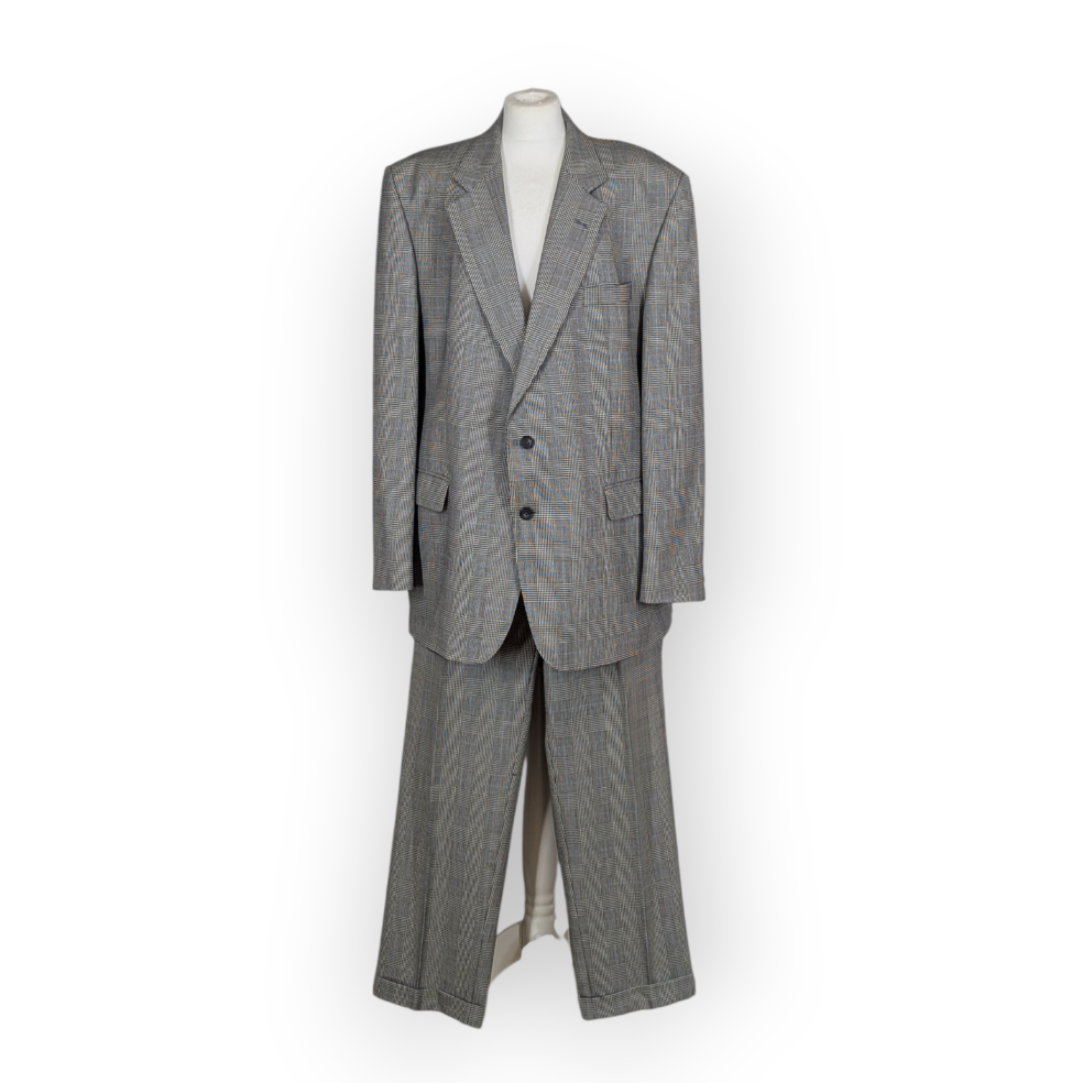 Vintage DAKS Jermyn Street Glen Check Two Piece Suit 48"