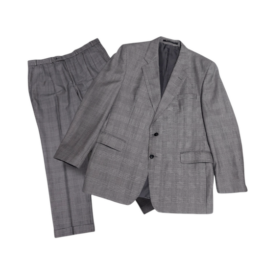Vintage Odermark Mens Collection Glen Check Suit Pure New Wool 48"
