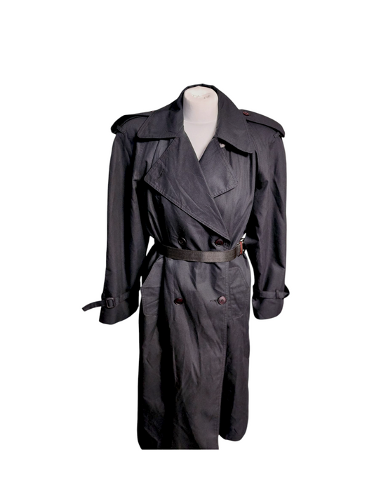 Vintage Black Oversized Trench Coat Large/X-Large