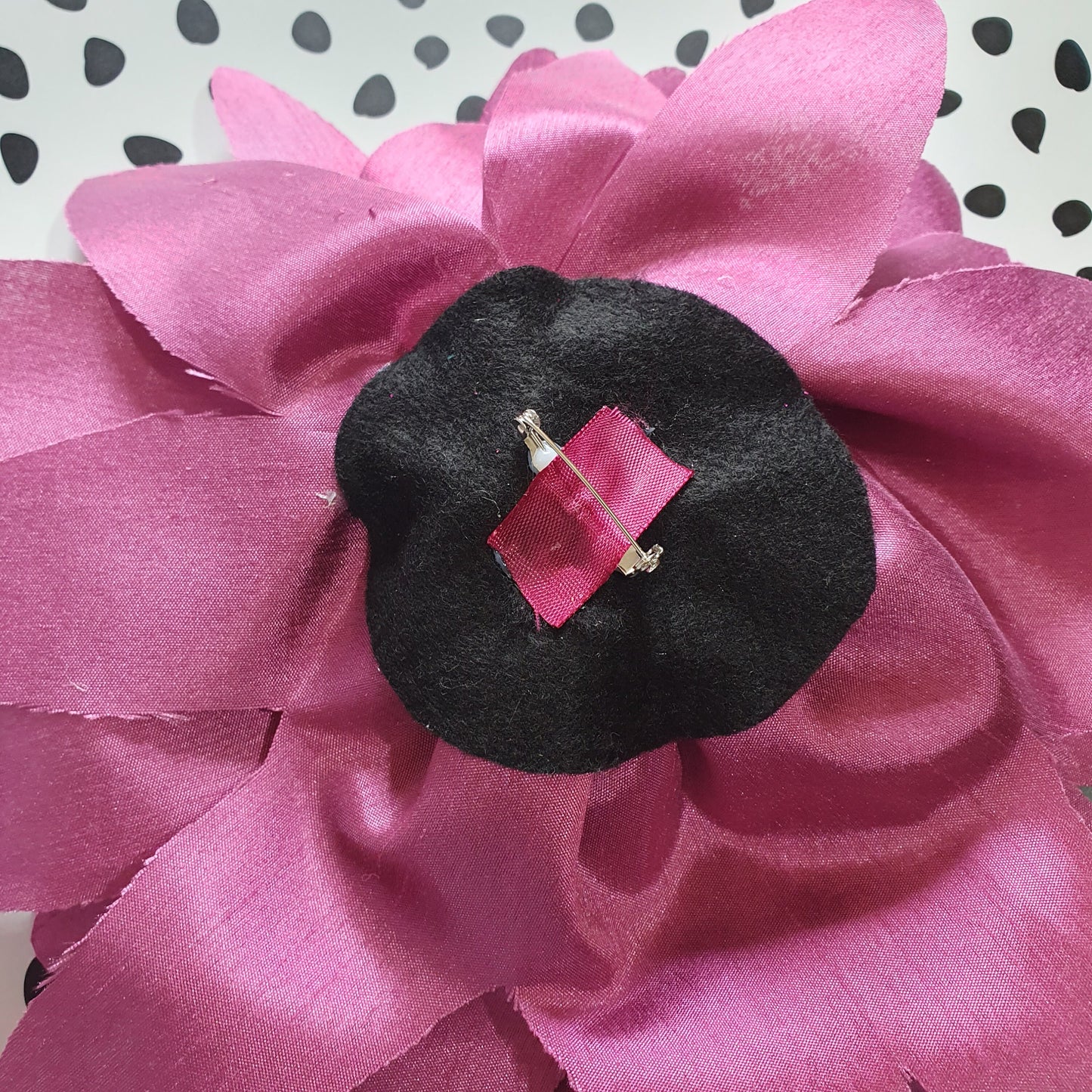 11" XL Flower Corsage Handmade Recycled Material, Pin Back, Shoulder Brooch