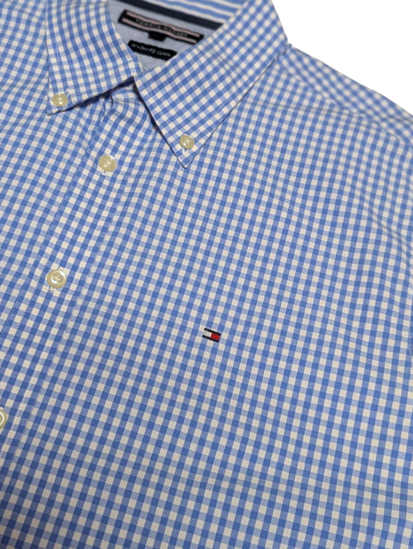 Preloved - Tommy Hilfiger - Blue & White Gingham Shirt - Long Sleeve - Large
