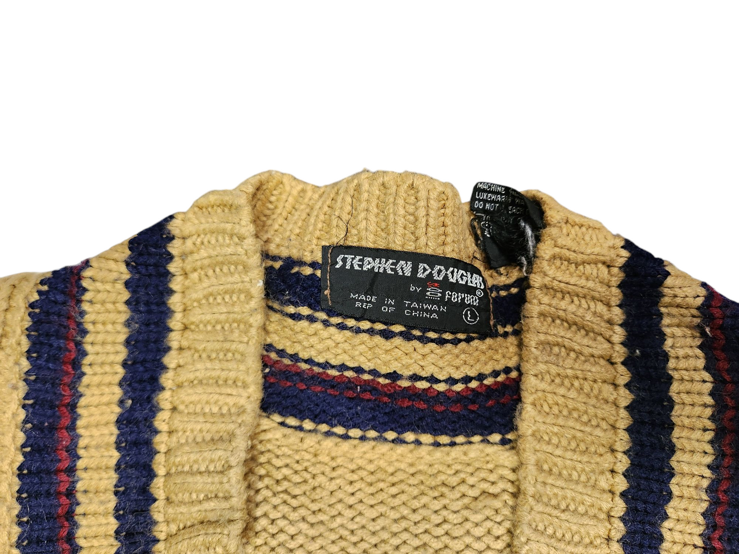 Vintage - Tan - Steven Douglas - Knitted Cricket Vest - Tank - Large