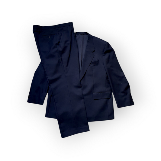 Mens Navy Suit Two Piece Single Breasted suit 'Baumer Ricardo' Wool Mix 48" Chest