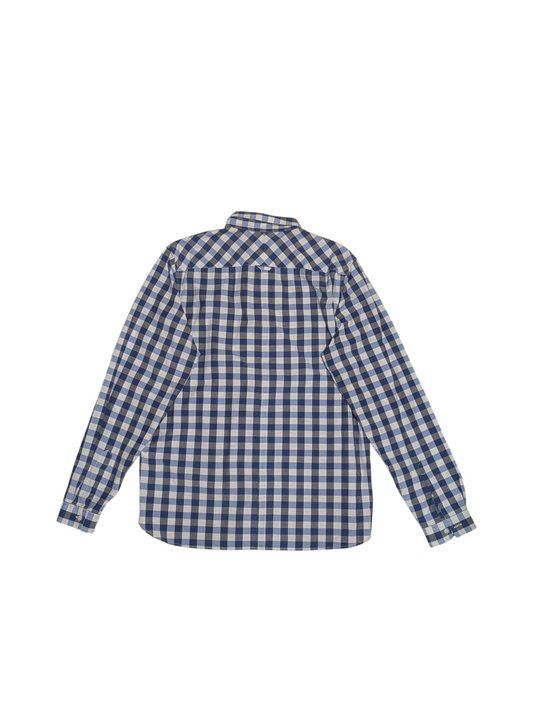 Preloved - FredPerry - Blue & White Gingham Shirt - Long Sleeve - Large