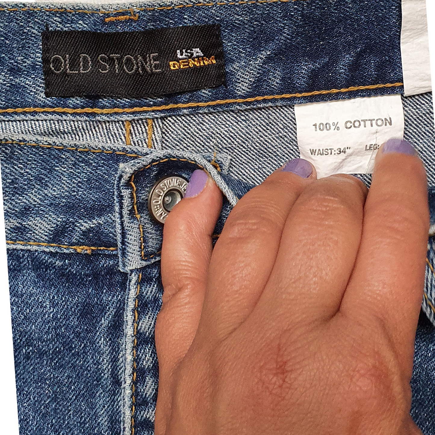 Vintage 'Old Stone USA' Jeans High waist Straight Leg W32
