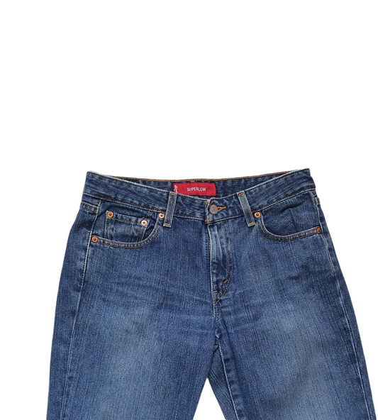 Levis 518 Preloved Stone Wash Super Low Cut Denim Jeans W30