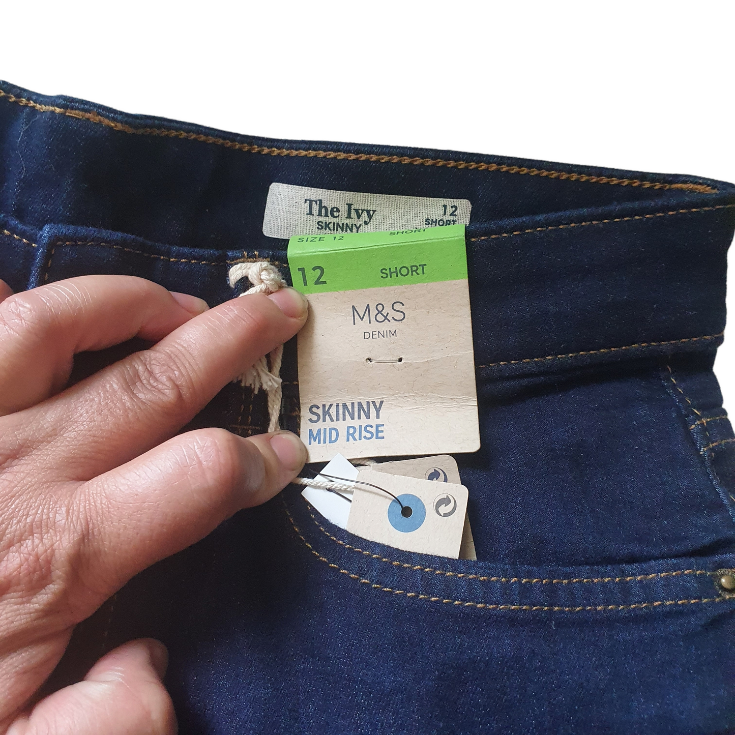 M&S Skinny Midrise Stretch (Short) Jeans W30
