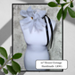 10" White Flower Corsage with Gold Centre, Handmade Recycled Material, Black Ribbon closure