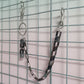The Square Link Wallet Chain- 19"  - Gun Metal Grey