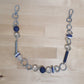 The Ball & Hoop Wallet Chain - 15" Blue, White & Silver