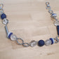 The Ball & Hoop Wallet Chain - 15" Blue, White & Silver