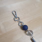 The Ball & Hoop Wallet Chain - 15" Blue, White & Silver