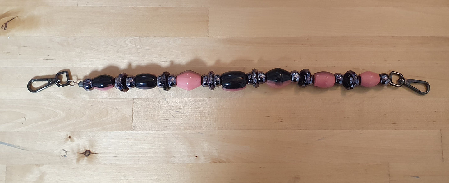 Bobble Pendant Wallet Chain 19.5" Pink& Black