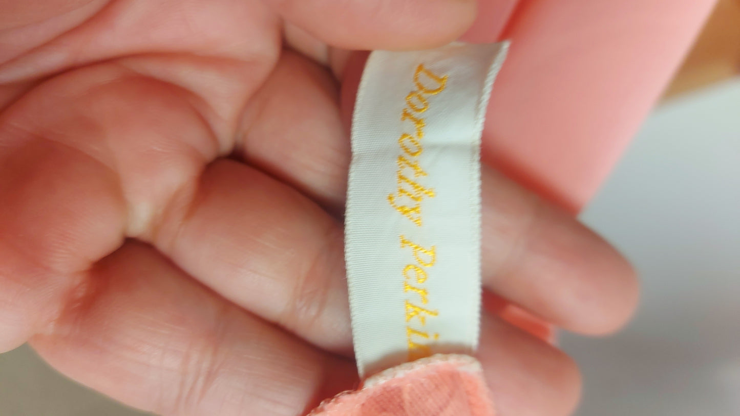 Vintage Coral Slip Lingerie Dress with lace trim Dorothy Perkins UK8