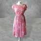 Vintage Blouse and Skirt Dress 2 Piece Co-Ord Outfit Set Pink Floral UK14 -16