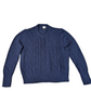 J Crew Preloved Navy Crew Neck Cable Knit Jumper Large