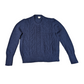 J Crew Preloved Navy Crew Neck Cable Knit Jumper Large
