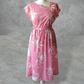 Vintage Blouse and Skirt Dress 2 Piece Co-Ord Outfit Set Pink Floral UK14 -16