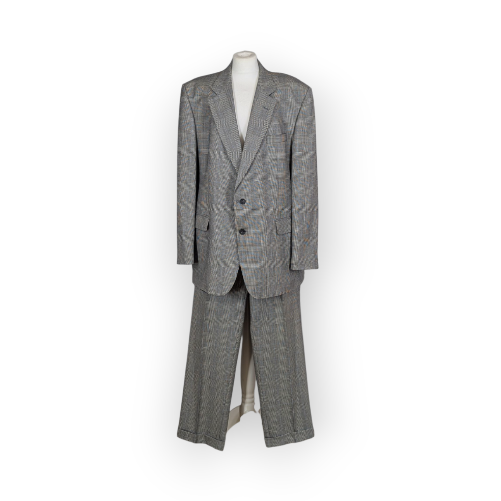 Vintage DAKS Jermyn Street Glen Check Two Piece Suit  48"