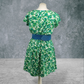 Green Floral Vintage Style Swing Tea Dress 50s Pin Up Retro Rockabilly UK10