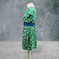 Green Floral Vintage Style Swing Tea Dress 50s Pin Up Retro Rockabilly UK10