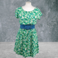 Green Floral Vintage Style Swing Tea Dress 50s Pin Up Retro Rockabilly UK10