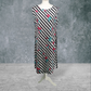Vintage Maxi Dress Beach Cover Up Kaftan  Black White Stripe UK12-14