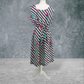 Vintage Maxi Dress Beach Cover Up Kaftan  Black White Stripe UK12-14