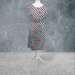 Vintage Maxi Dress Beach Cover Up Kaftan  Black White Stripe UK12-14