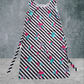 Vintage Maxi Dress Beach Cover Up Kaftan  Black White Stripe UK12-14