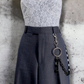 The Square Link Wallet Chain- 19"  - Gun Metal Grey