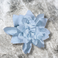 13" Blue Flower Corsage, Handmade Recycled Material, Pin Back Brooch Fastener