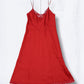Vintage 1960s St Michael Red Satin Slip Lingerie Dress With Lace Trim UK8