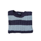 Lands End Large Preloved V-Neck Cable Knit Sweater and Blue Stripe
