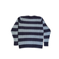 Lands End Large Preloved V-Neck Cable Knit Sweater and Blue Stripe