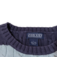 Lands End Large Preloved V-Neck Cable Knit Sweater and Blue Stripe