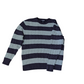 Lands End Large Preloved V-Neck Cable Knit Sweater and Blue Stripe