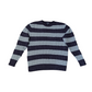 Lands End Large Preloved V-Neck Cable Knit Sweater and Blue Stripe