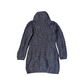 Vintage Aran Zip Up Dark Grey Funnel  Neck Cardigan Medium