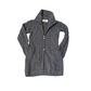 Vintage Aran Zip Up Dark Grey Funnel  Neck Cardigan Medium