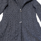 Vintage Aran Zip Up Dark Grey Funnel  Neck Cardigan Medium