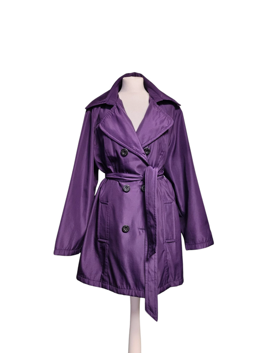 Vintage Wardobe Purple Trench Coat Mac UK20