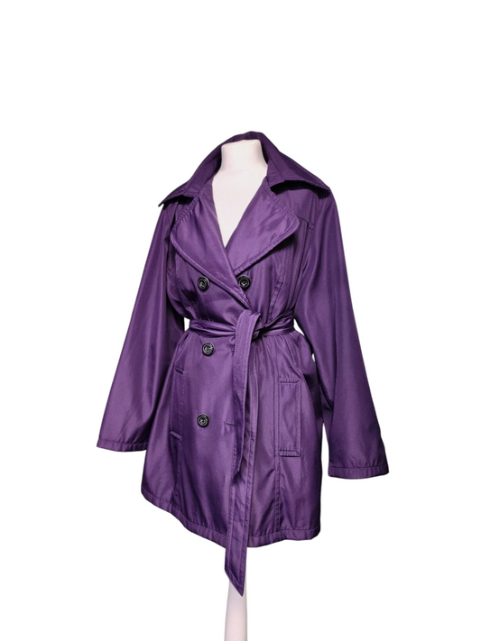 Vintage Wardobe Purple Trench Coat Mac UK20