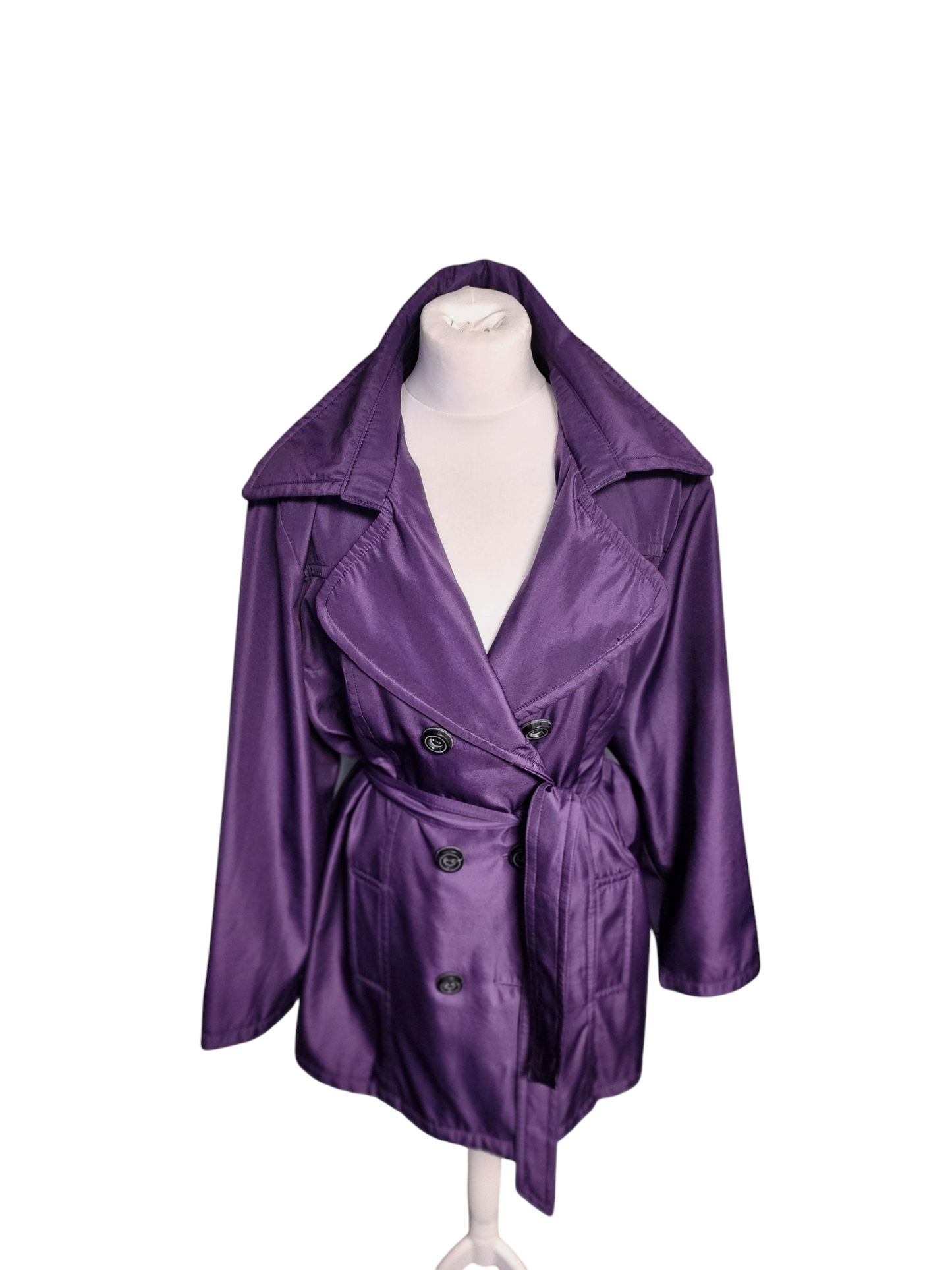 Vintage Wardobe Purple Trench Coat Mac UK20