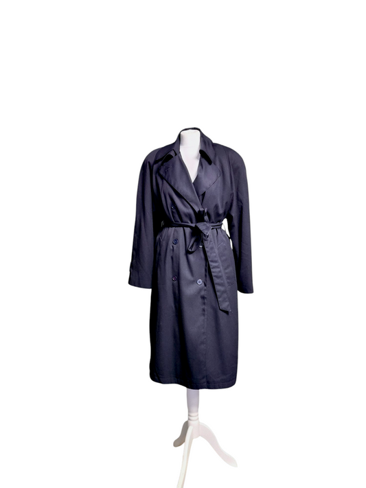 Vintage Navy 'Menzies-Dixon' oversized Trench Coat - Large