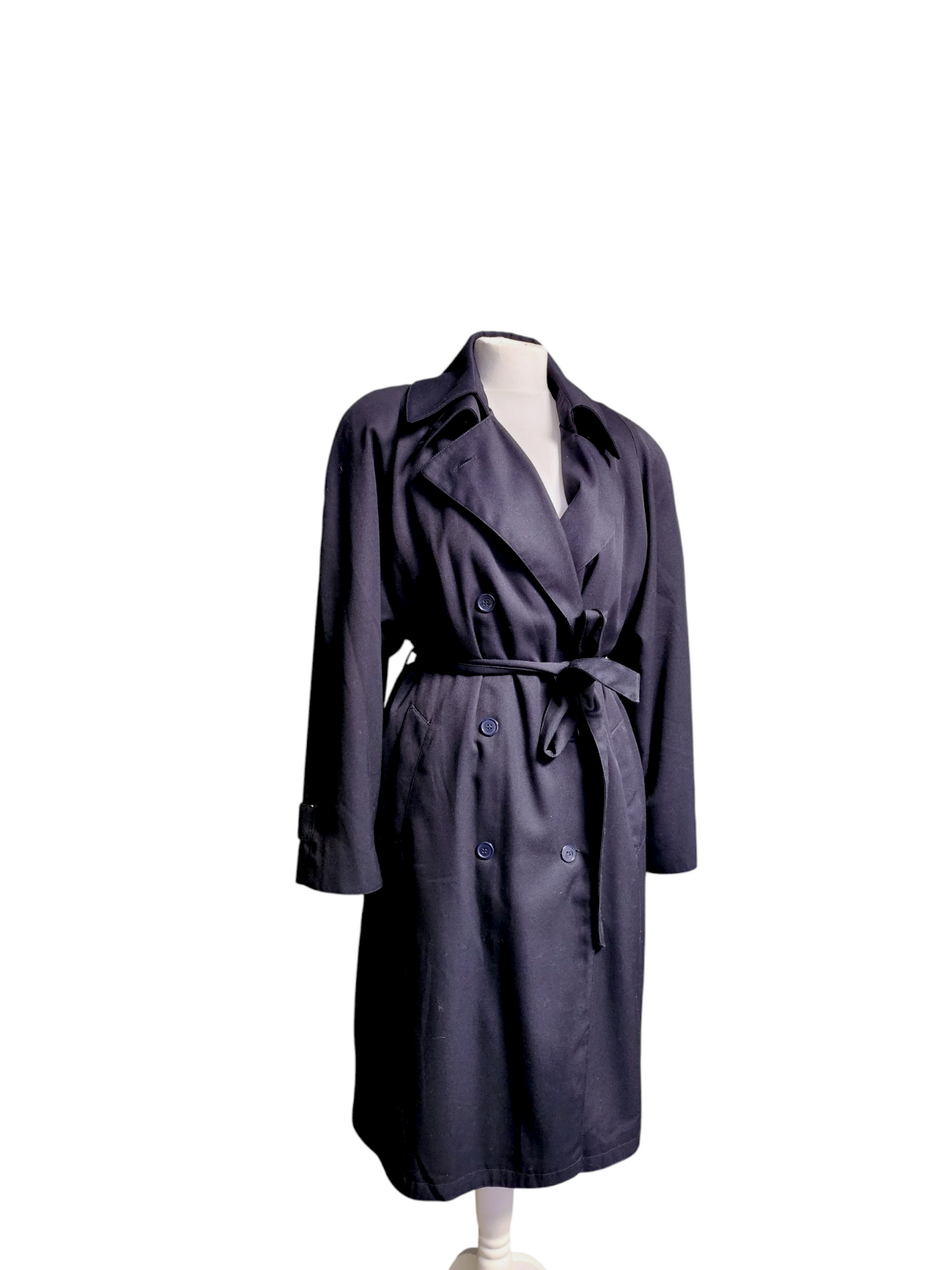 Vintage Navy 'Menzies-Dixon' oversized Trench Coat - Large