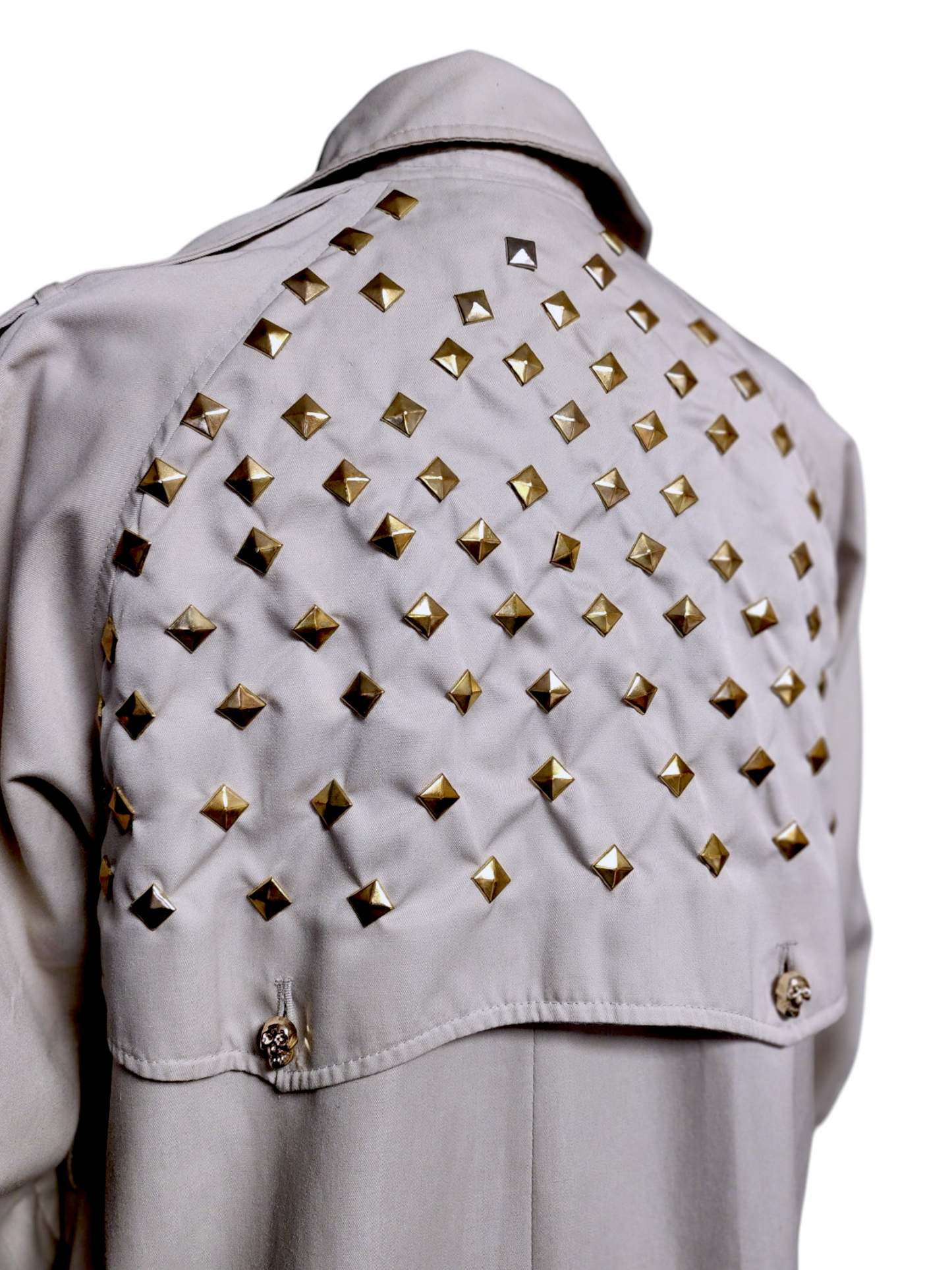 Re-Fashioned Stud & Skull Trench Coat - M/L - House of Fraser, Le Mac