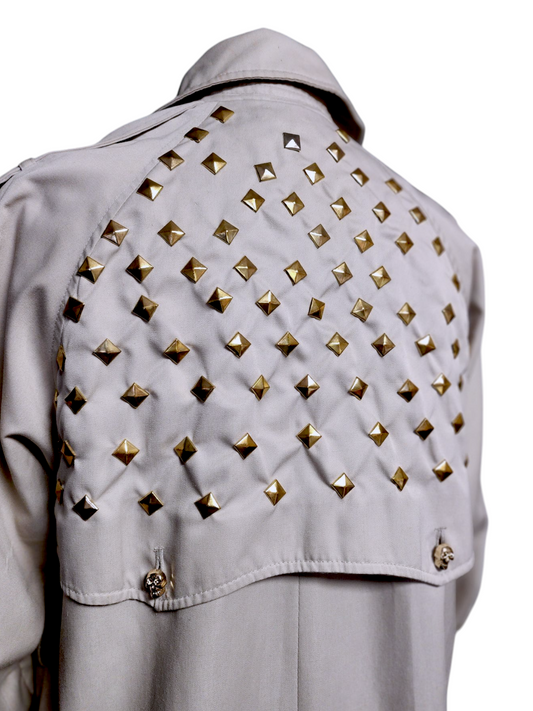 Re-Fashioned Stud & Skull Trench Coat - M/L - House of Fraser, Le Mac