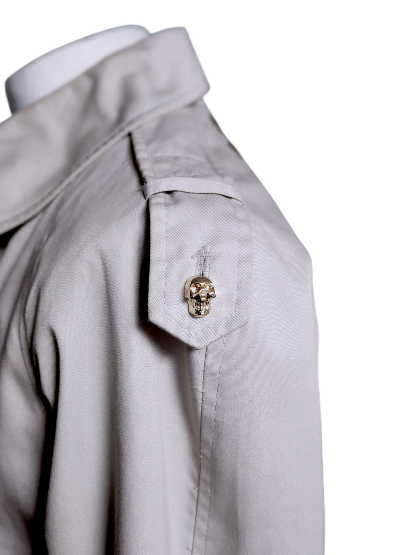 Re-Fashioned Stud & Skull Trench Coat - M/L - House of Fraser, Le Mac