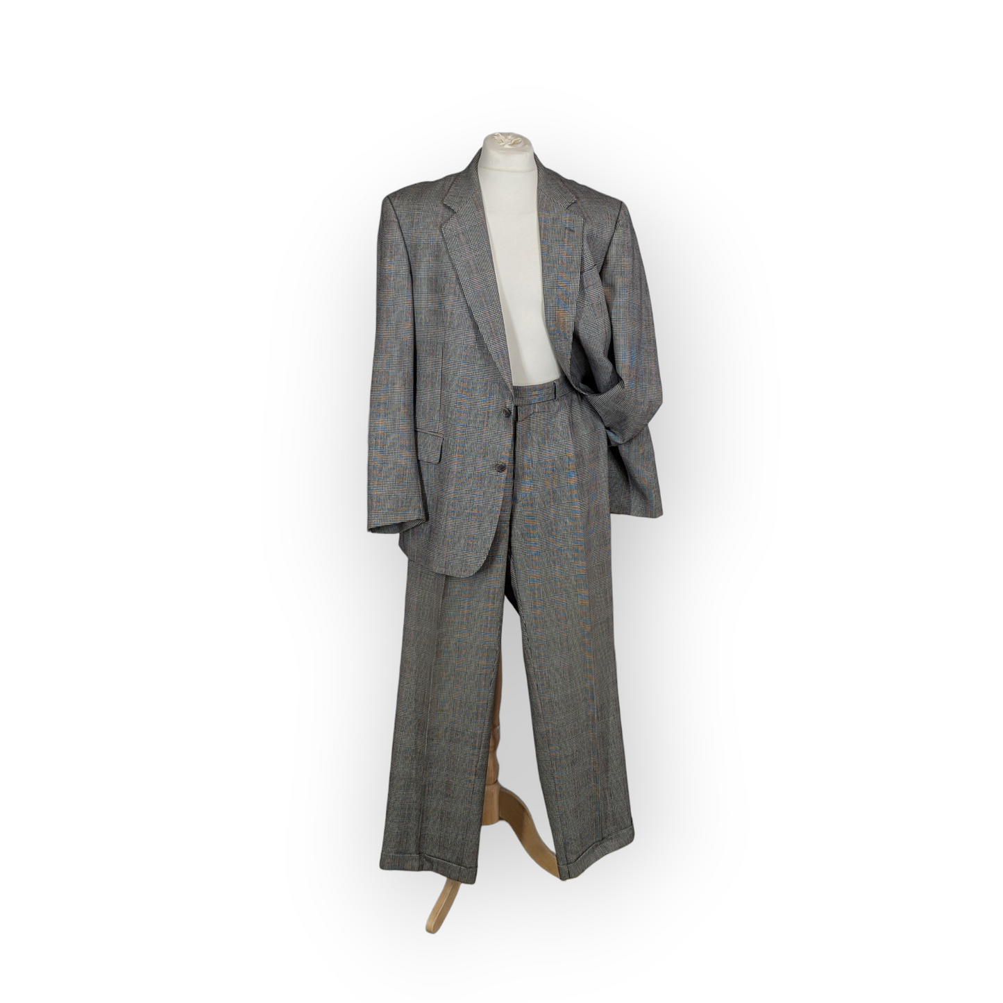 Vintage Odermark Mens Collection Glen Check Suit Pure New Wool 48"